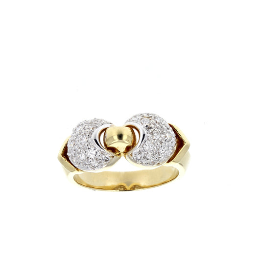 White & Yellow Gold Diamond Heart Ring