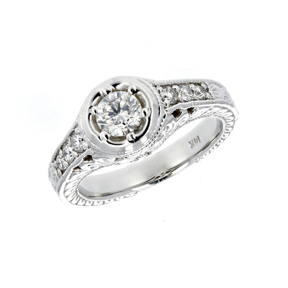 14KT White Gold Diamond Engagement Ring