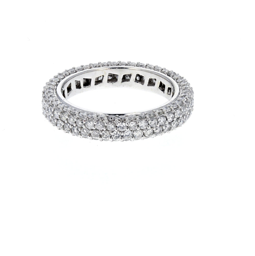 White Gold Diamond Pave Set Eternity Band