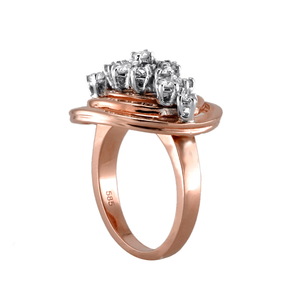 Rose Gold Modern Look Diamond Ring