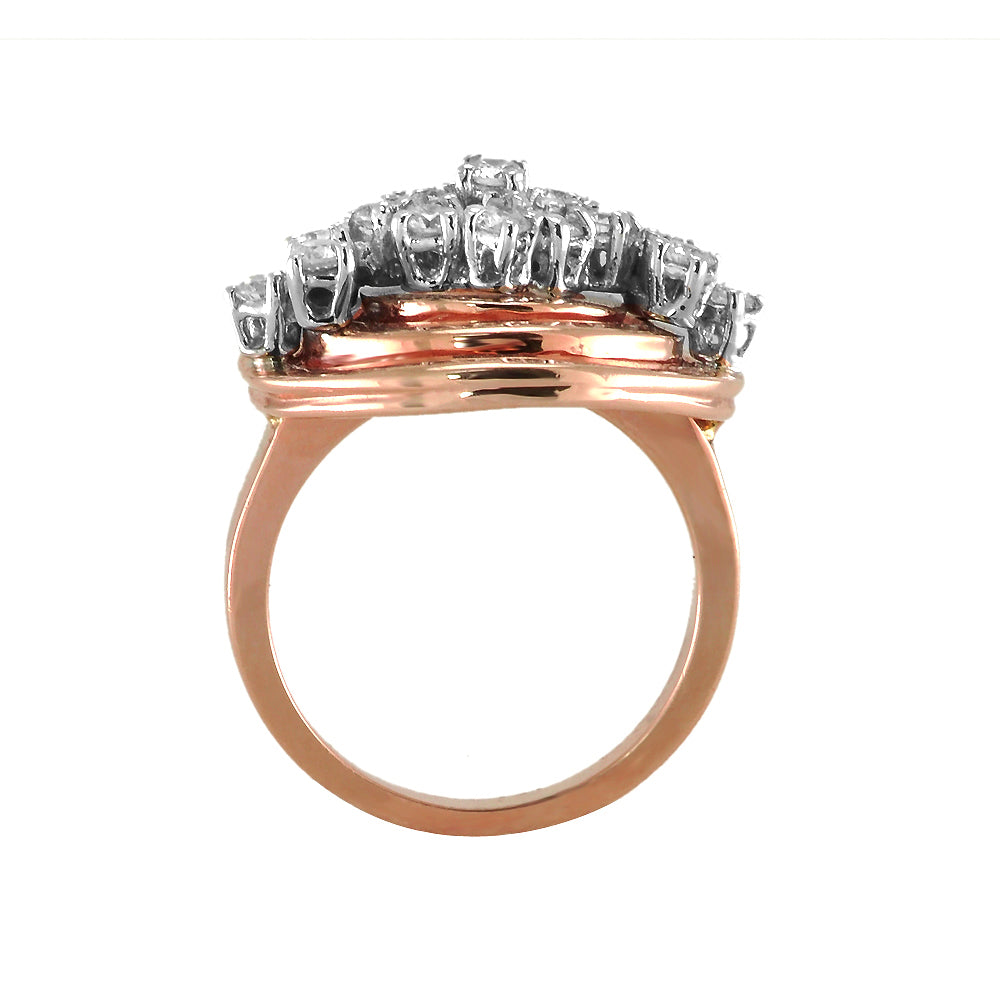 Rose Gold Modern Look Diamond Ring