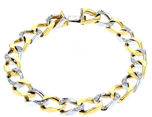 Men's 18Kt Two Tone Gold Diamond bracelet