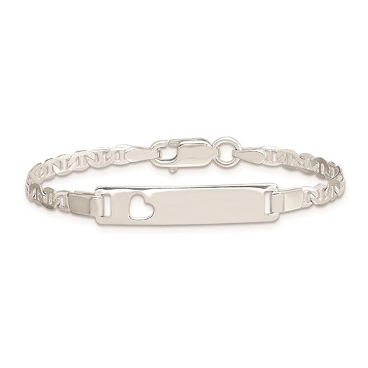 Cut-out Heart ID Bracelet