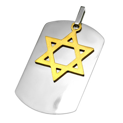 Star of David Pride Dog Tag Pendant