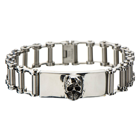 Stainless Steel Skull Men's Bike Bracelet