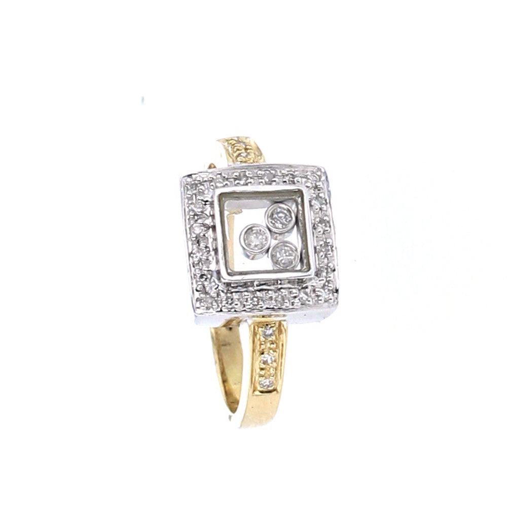 White & Yellow Gold Floating Diamond Ring