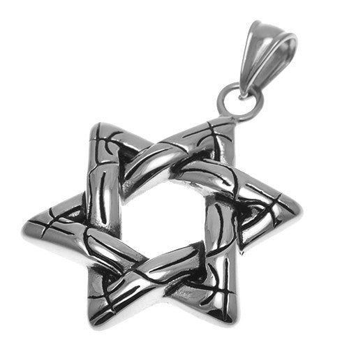 Stainless Steel Star of David Pendant