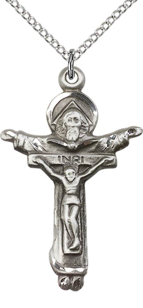 Sterling Silver Trinity Crucifix Pendant