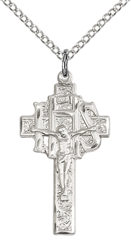 Sterling Silver Crucifix-IHS Pendant