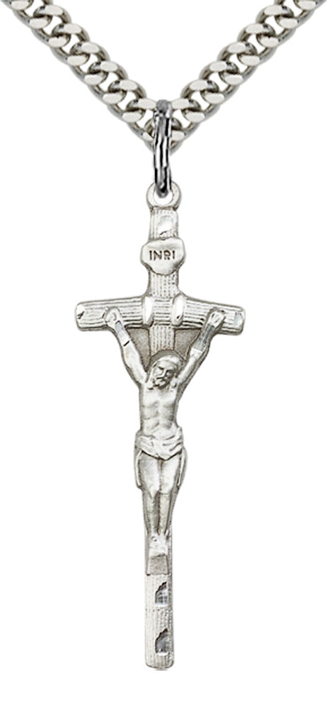 Sterling Silver Papal Crucifix Pendant