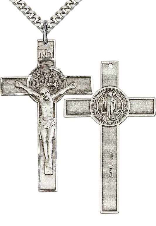 Sterling Silver St. Benedict Crucifix Pendant