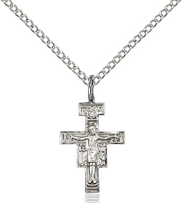 Sterling Silver San Damiano Crucifix Pendant