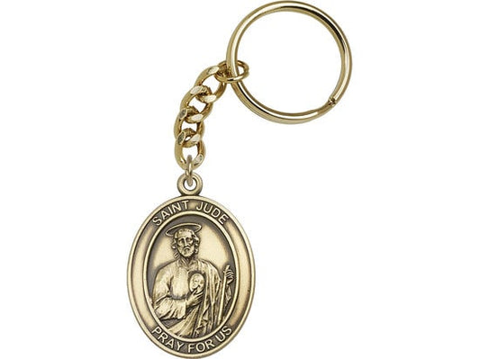 St. Jude Keychain Gold Finish