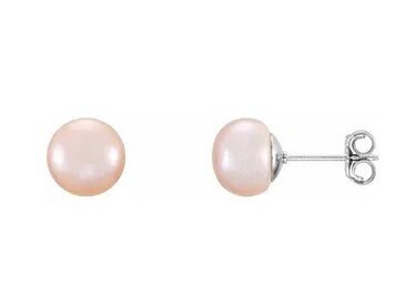 Sterling Silver Pink Freshwater Cultured Pearl Earrings