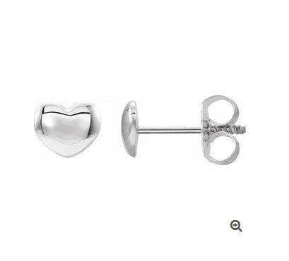 Platinum Youth Puffed Heart Earrings