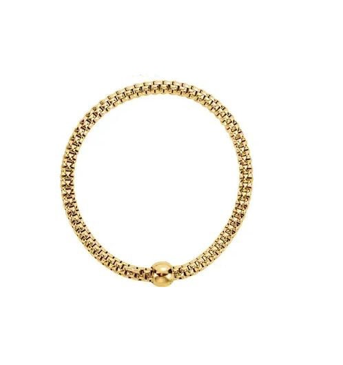 Gold-Plated Woven Stretch Bracelet