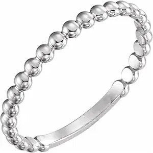 Stackable Bead Ring Sterling Silver 2mm