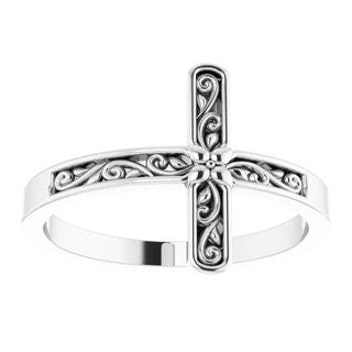 Sideways Cross Ring  Sterling Silver