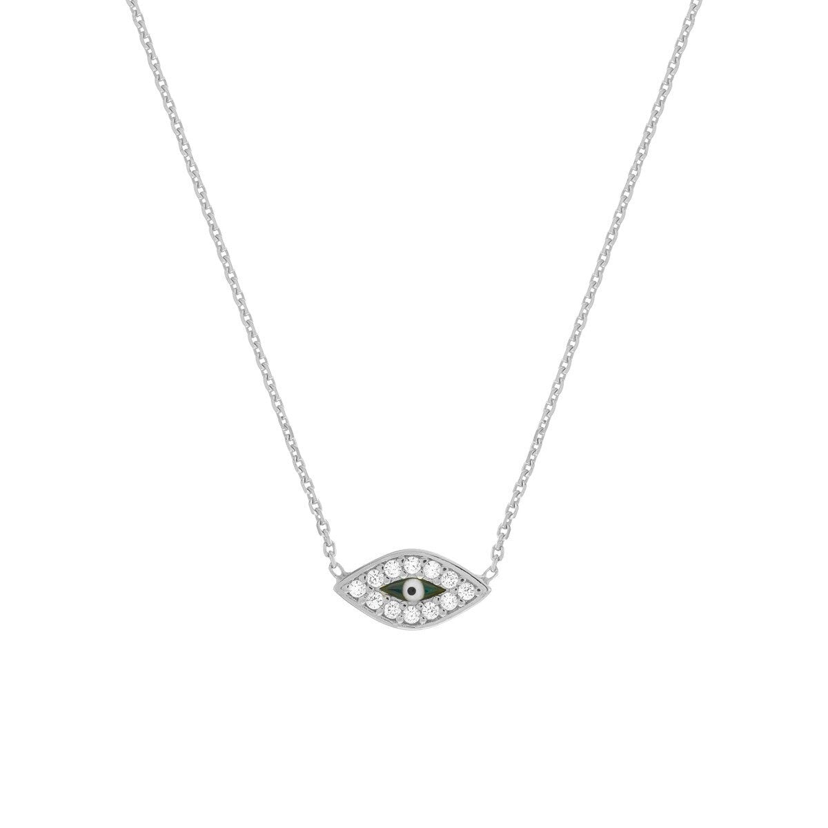 Mini CZ Evil Eye Adjustable Necklace