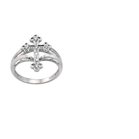 White gold Diamond Cross Ring