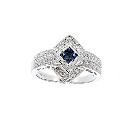 White gold Diamond & Sapphire Ring