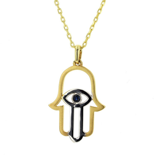 Yellow & White Gold Hand of God  Pendant