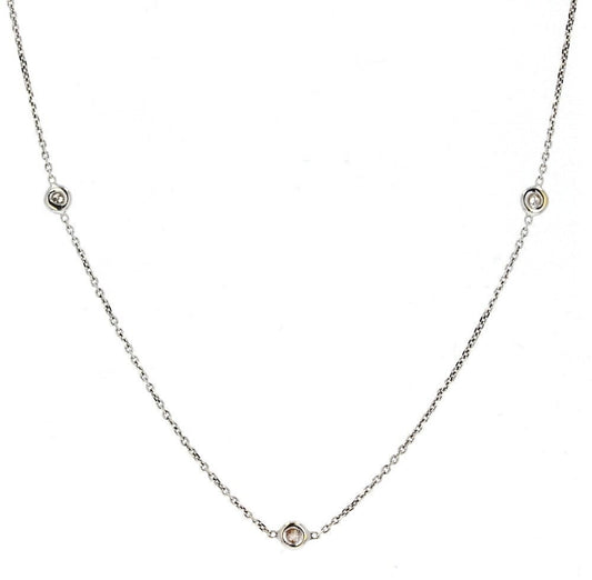 White Gold Diamond By the yard 16 Necklace