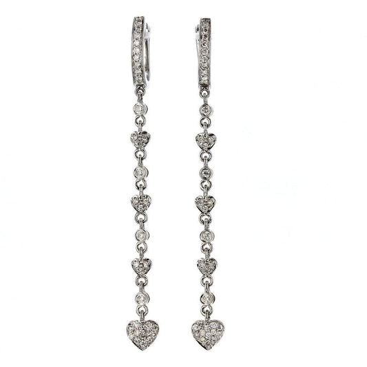 White Gold Diamond Heart Earrings