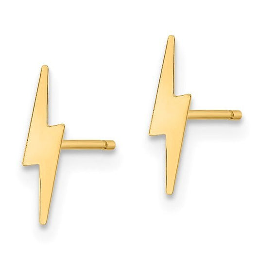 10K Lightning Bolt Post Earrings