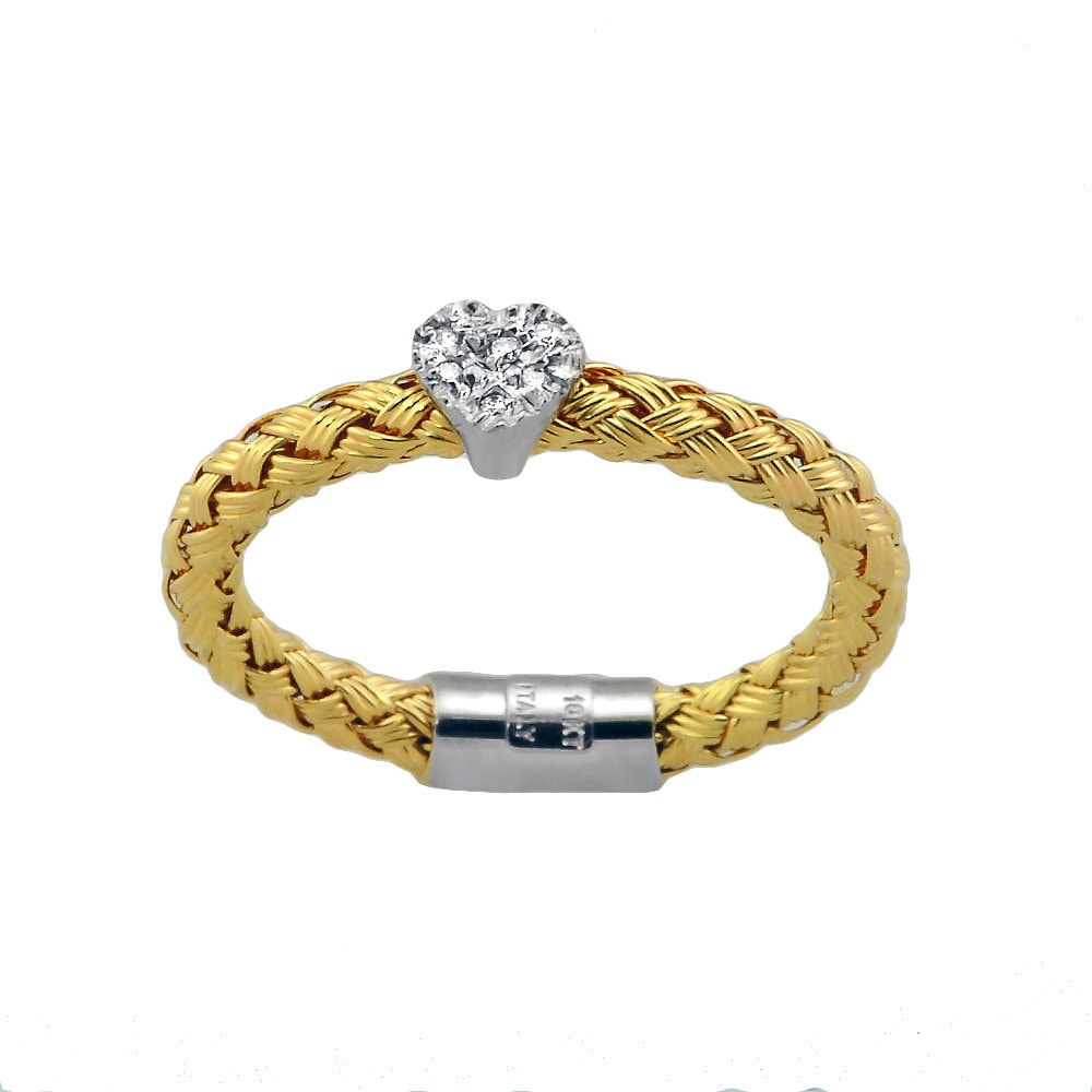 Yellow G. Diamond Heart Ring