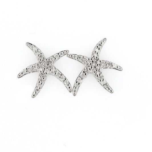 White Gold Diamond Starfish Earrings