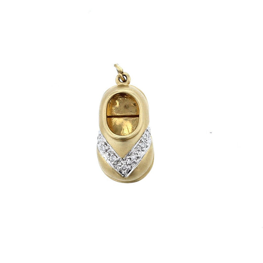  Gold  Diamond Stone  shoe charm